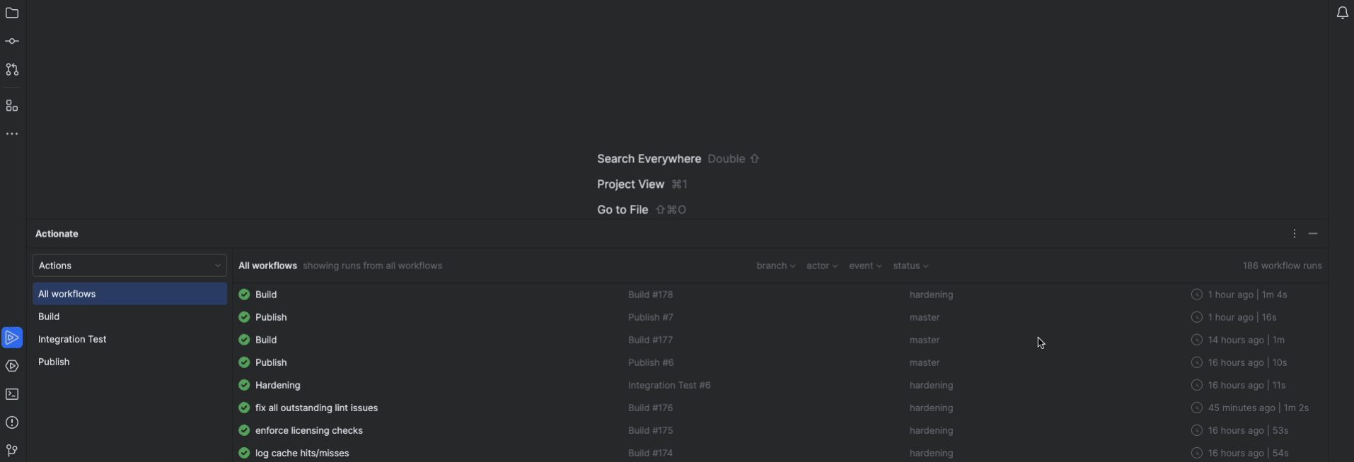 Actionate in JetBrains